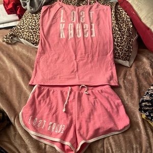 Lost kause xhilaration from target pink shorts and tank top set